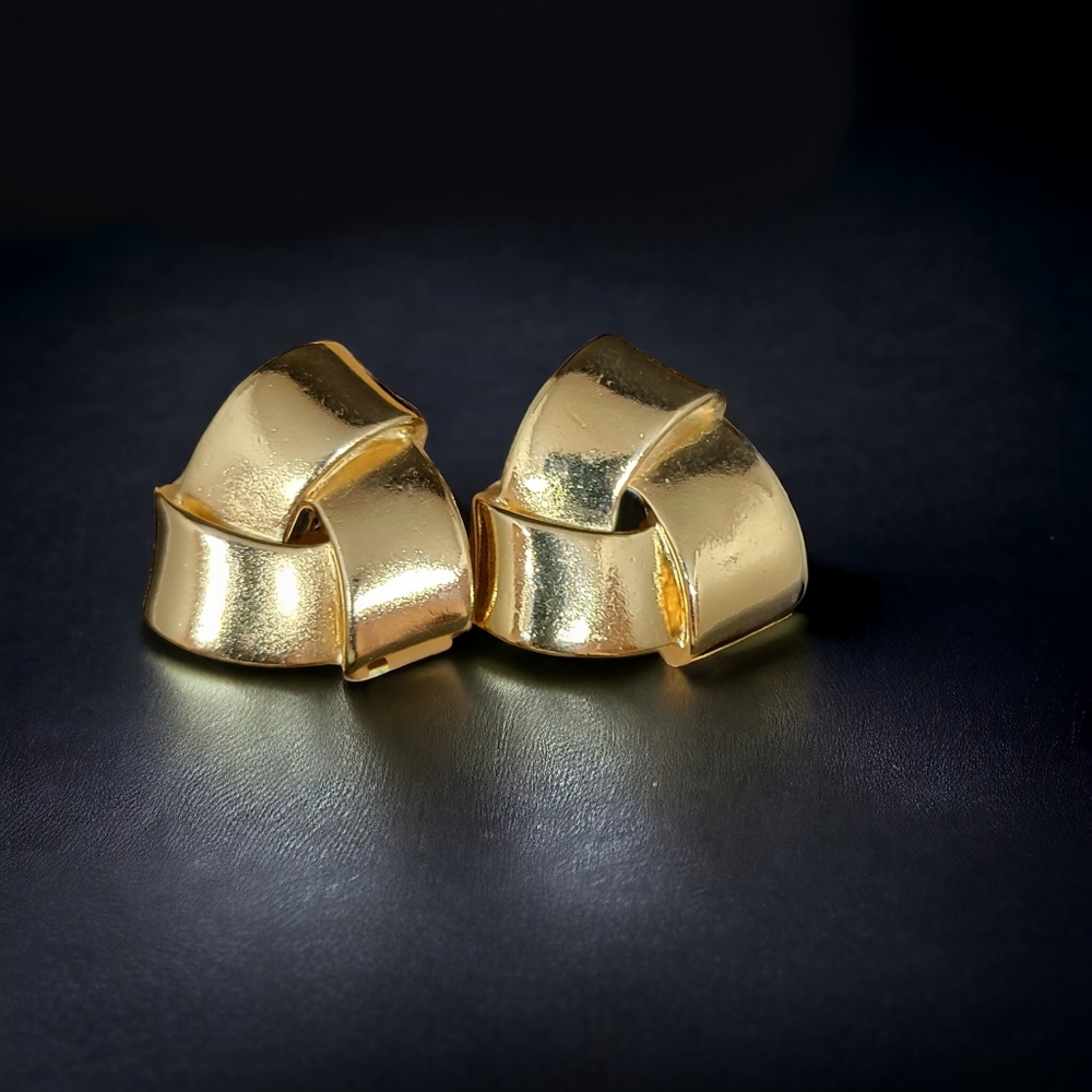 Vintage Gold Toned Love Knot Earrings